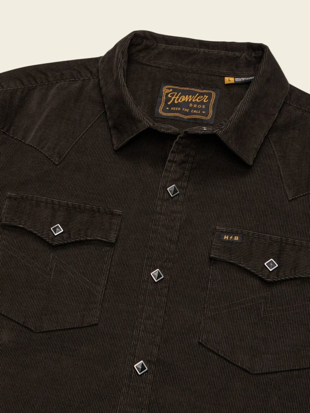 Howler Bros Brothers Banning Corduroy Snapshirt Mens M NWT MSRP129 Antique Black - Picture 6 of 12